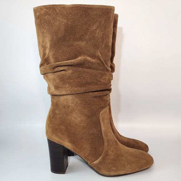 Johnston & Murphy Tan Suede Charlotte Slouch Boots Women's Size 8.5 M NWT - Picture 1 of 9